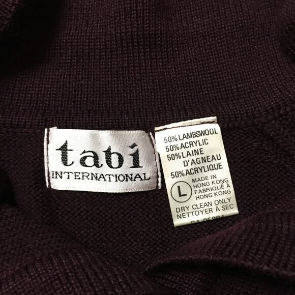 Vintage Tabi International Lambswool blend Brown Men sweater Button Up 1/4 Large - Picture 3 of 8